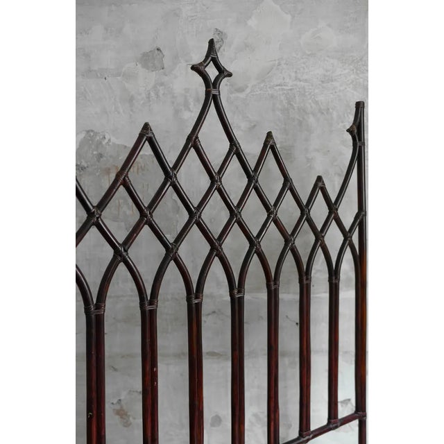 Large Curved Bamboo Headboard by Lyda Levi for McGuire, San Francisco, 1970 For Sale - Image 3 of 5