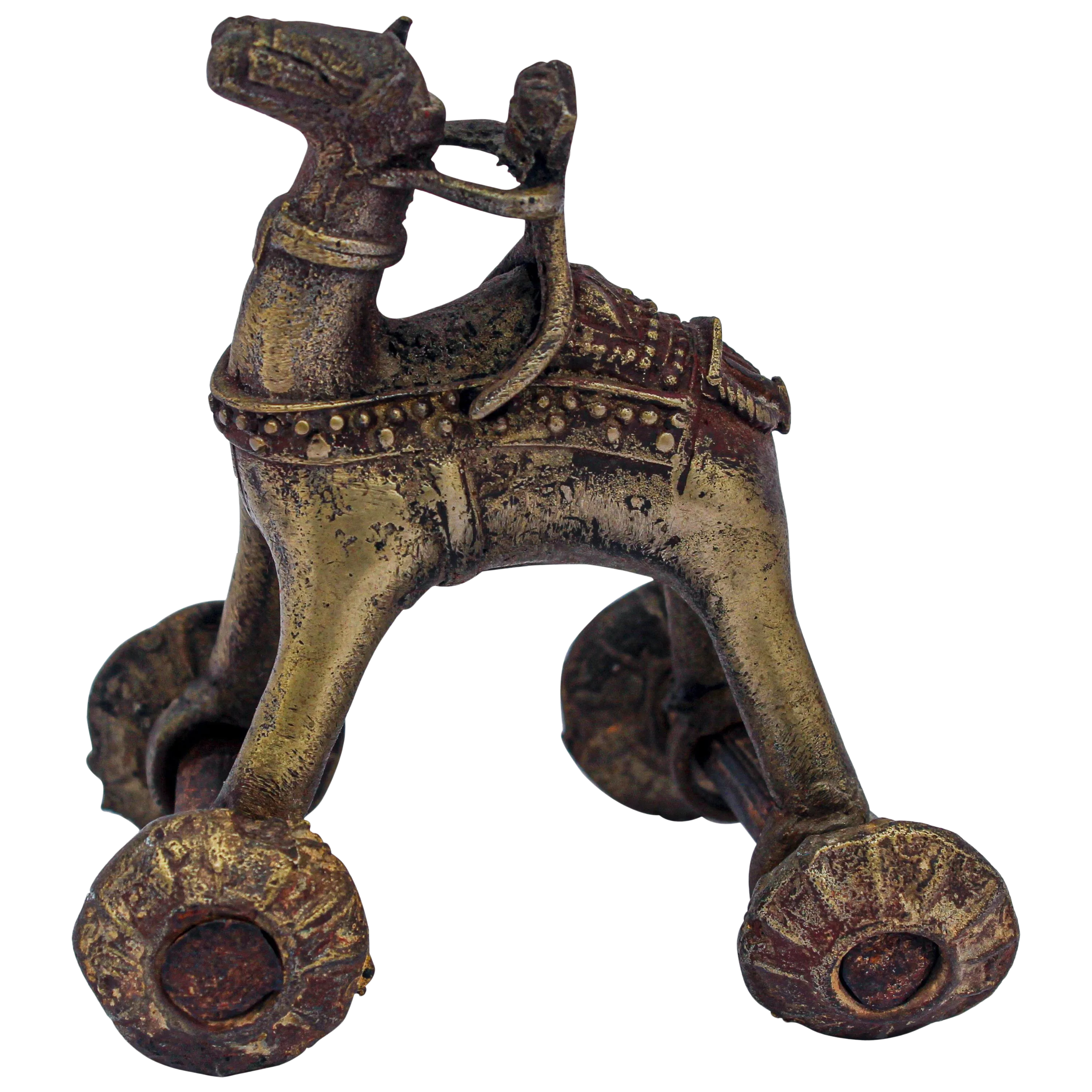 Antique Asian Hindu Bronze Temple Toy Camel on Wheels | Chairish
