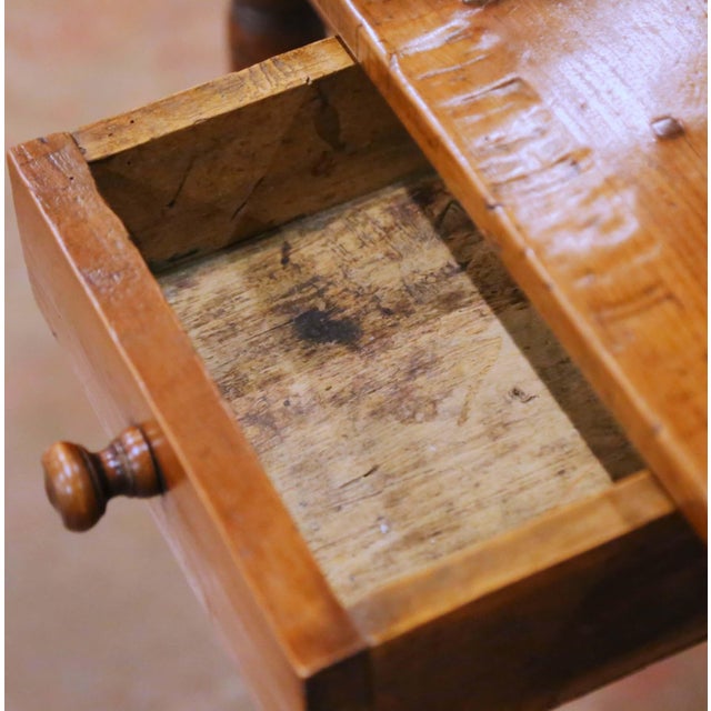 Wood 19th Century French Louis Philippe Cherry Bedside Table With Drawer For Sale - Image 7 of 13