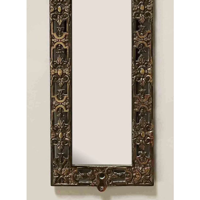 Traditional Vintage Brass Mirror With Classic Design For Sale - Image 3 of 4