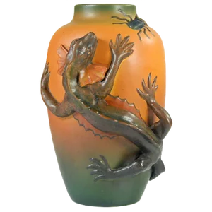 Antique Danish Art Nouveau Ceramic Floral Vase from Ipsen, 1920s