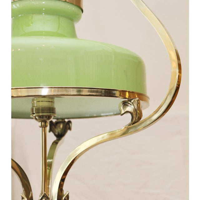 Metal Art Nouveau Pendant Light, 1890s For Sale - Image 7 of 9