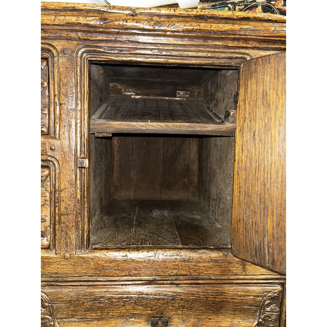 Antique Chest of Drawers in Black Forest Carved Oak, 1800s For Sale - Image 6 of 10