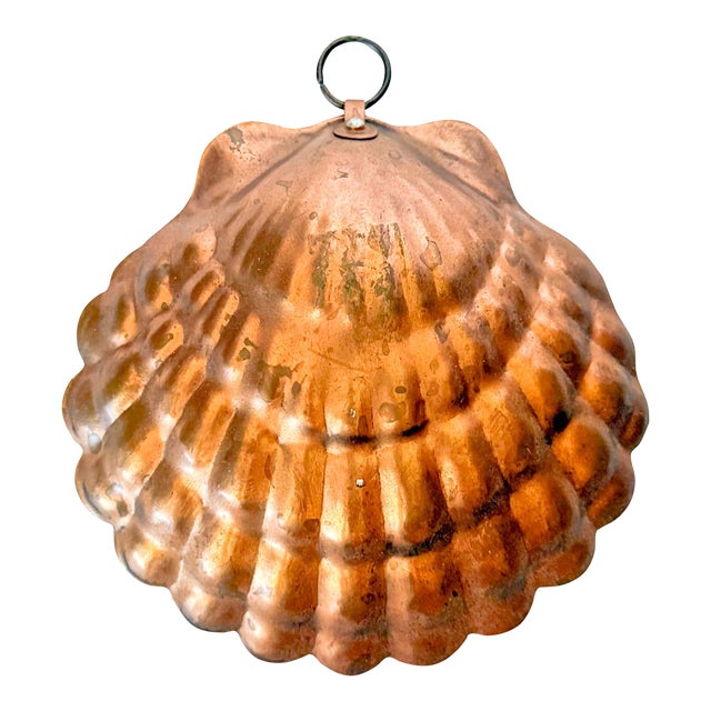 Vintage Copper Clam Shell Motif Mold For Sale