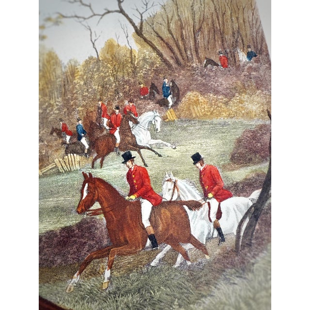 Late 19th Century 1883 g.p. McQueen English Fox Hunting “Full Cry” Hand Colored c.r. Stock Engraving Artwork For Sale - Image 5 of 12
