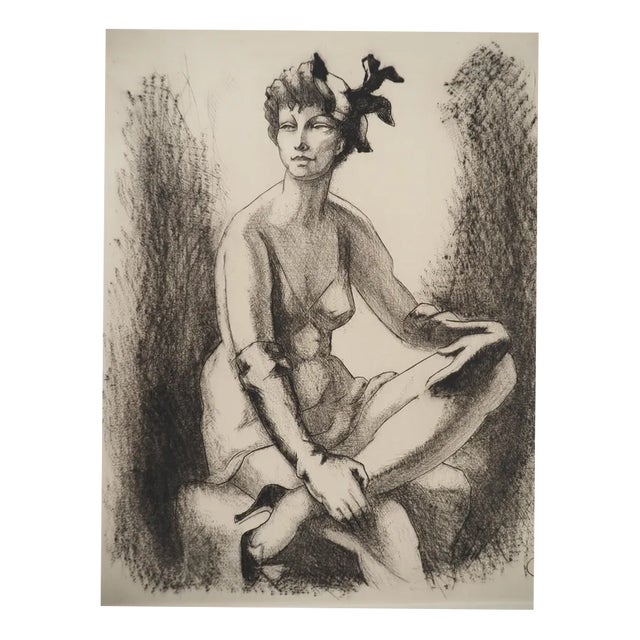Charles Picart Le Doux, Seated Woman, Original Copper Engraving For Sale