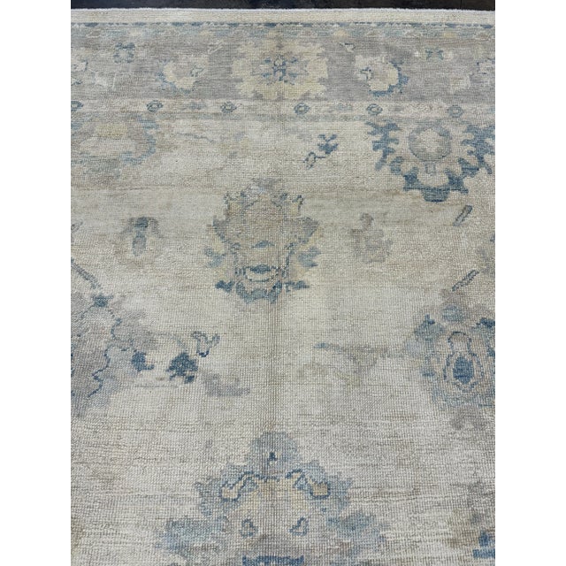 Turkish Oushak Oriental Hand Knotted Rug 8' X 9'8" - Luxurious Handmade Vintage Decor For Sale In Houston - Image 6 of 7
