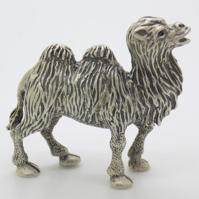 Vintage Italian Handmade Genuine Silver Camel Detailed Figurine Miniature Sculpture For Sale - Image 6 of 10