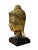 Handcrafted Gold Wood Serene Peaceful Buddha Head On Stand For Sale - Image 4 of 5