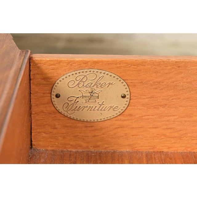 Michael Taylor for Baker Furniture Mid-Century Hollywood Regency Cherry Wood Nightstands or End Tables, Pair For Sale - Image 9 of 14