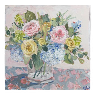 Ballet Pink Bouquet Expressionism Acrylic Painting For Sale