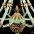Pistachio Vintage Bespoke “The Philippe” a Palm Beach mRegency Parcel Hand Gilt Tole Faux Bamboo Six Arm Chandelier - Newly Painted For Sale - Image 8 of 13