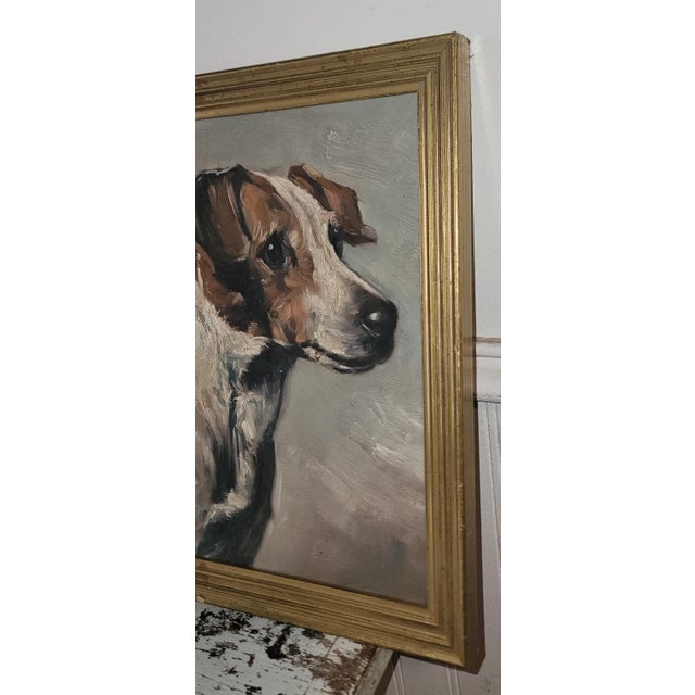 Mid 20th Century Jack Russell Terrier Oil Painting For Sale - Image 4 of 5