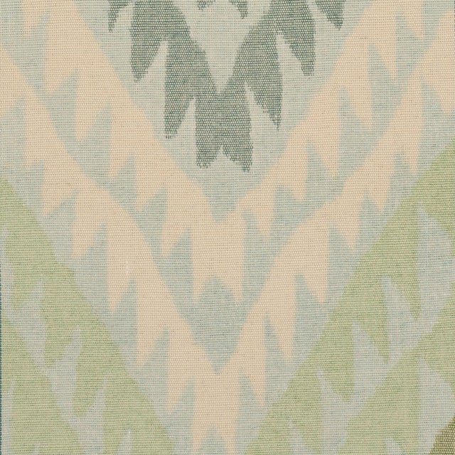 Traditional Sample - Schumacher Shabba Warp Print Fabric In Leaf For Sale - Image 3 of 5