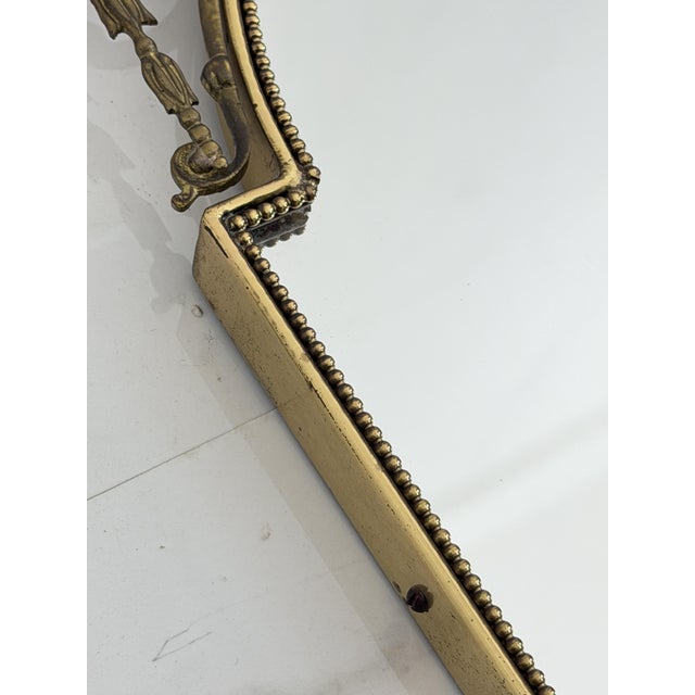 Mid-Century Italian Brass Wall Mirror, 1940s For Sale - Image 6 of 14