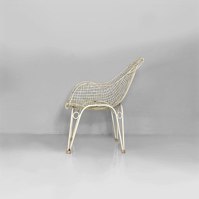 Italian White Iron Outdoor Chair, 1950s For Sale - Image 4 of 14