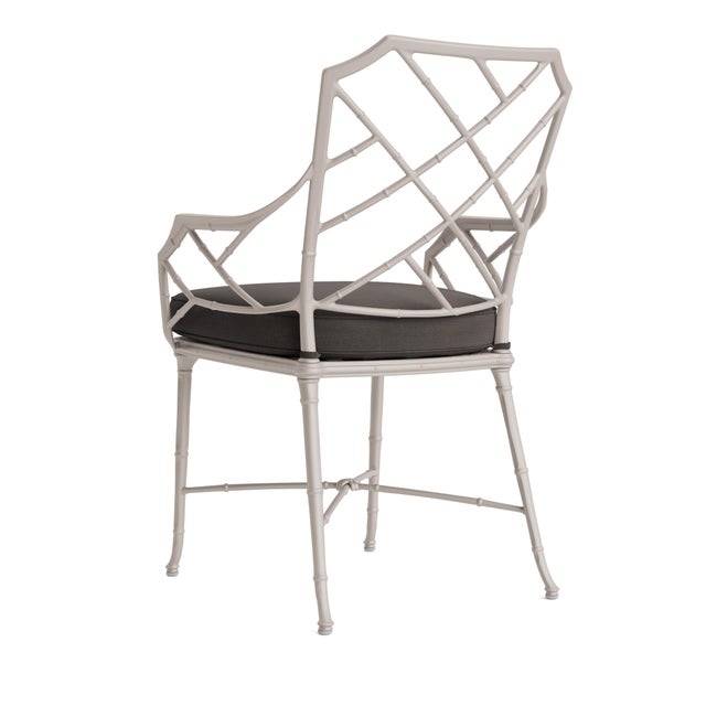 Not Yet Made - Made To Order Brown Jordan Calcutta Arm Chair, Dove frame with Fusion Charcoal fabric For Sale - Image 5 of 11