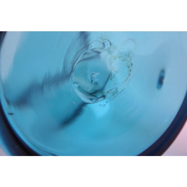 Blenko Blown Glass 'Dimple' Vase in Seabreeze For Sale In New York - Image 6 of 9