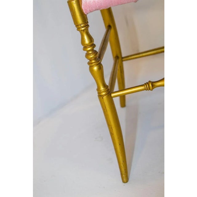 Gold 1960s Vintage Gilt Wood Chiavari Side Chair For Sale - Image 8 of 13