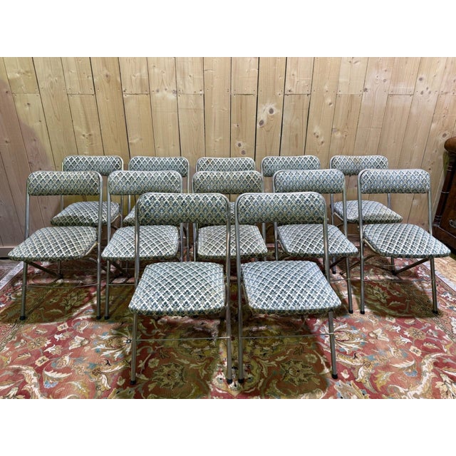 Folding Chairs in Chromed Tubular Metal, 1960, Set of 12 For Sale - Image 12 of 12