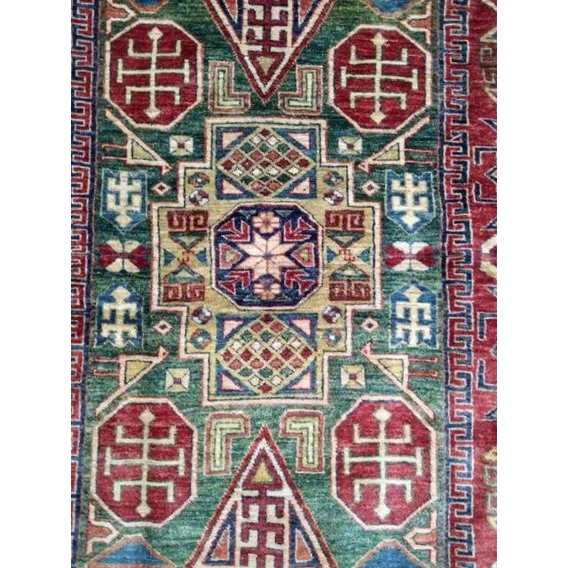 Wool pile genuine hand made very fine Kazak rug -
