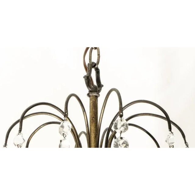 Metal Maison Jansen Attrib "Fountain" Chandelier Art Deco For Sale - Image 7 of 13