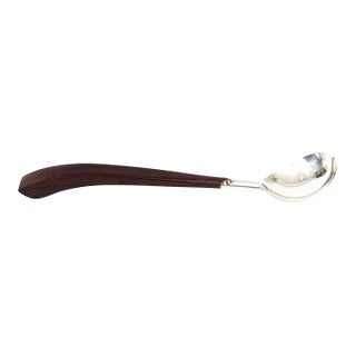 Vintage Spratling Style Modernist Hallmarked Sterling Silver and Rosewood Serving Spoon. For Sale