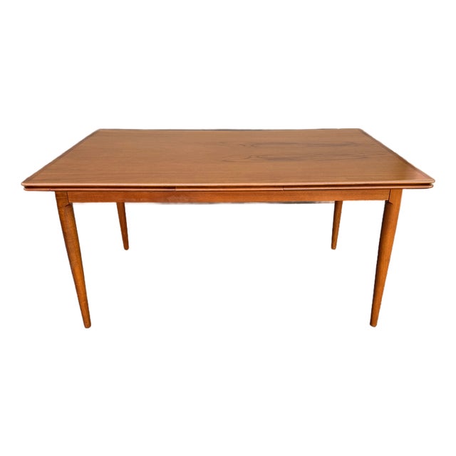 Vintage Mid Century Danish Modern Teak Dining Table From Skovmand and Andersen For Sale