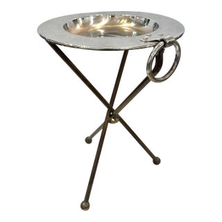 Neoclassical Style Brass & Nickeled Metal Gu?©ridon / Collapsing Side Table For Sale