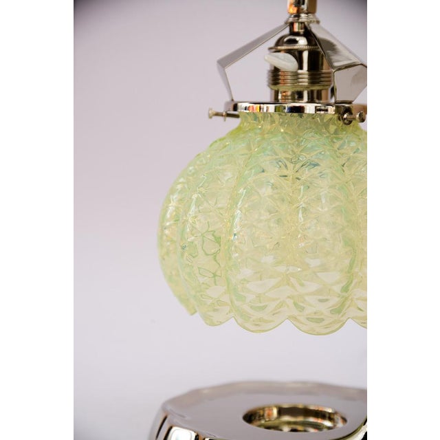 Art Deco Nickel Table Lamp with Opaline Glass Shade, Vienna, 1920s For Sale - Image 13 of 18