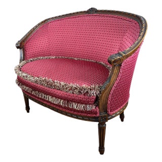 1930s French Louis XVI Upholstered Settee For Sale