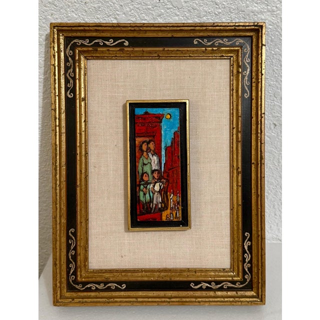 Paint Frank Kleinholz, Mid Century Oil Painting Family on Fire Escape Frank Kleinholz WPA NYC Tenements, 20th century For Sale - Image 7 of 11