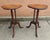 Mid 20th Century Pair Mid 20th Century Mahogany Pedestal Tooled Leather Clover Top Candle Stands For Sale - Image 5 of 12