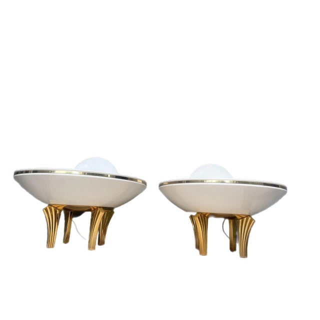 Postmodern 1980’s Postmodern/Art Deco Revival Italian Wall Sconces - a Pair For Sale - Image 3 of 5