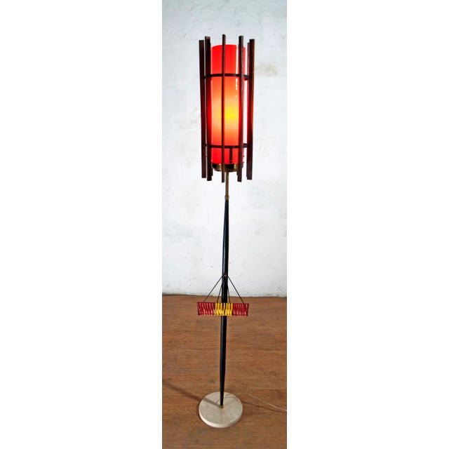 Mid-Century Modern Mid-Century Murano Glass and Teak Floor Lamp from Vistosi, 1950s For Sale - Image 3 of 13