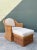 Camel Vintage Braided Rattan Lounge Chair and Ottoman For Sale - Image 8 of 12
