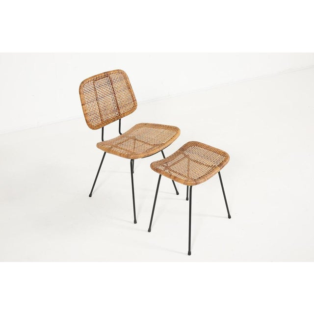 Black Chairs and Ottomans, Italy, 1960s, Set of 4 For Sale - Image 8 of 12