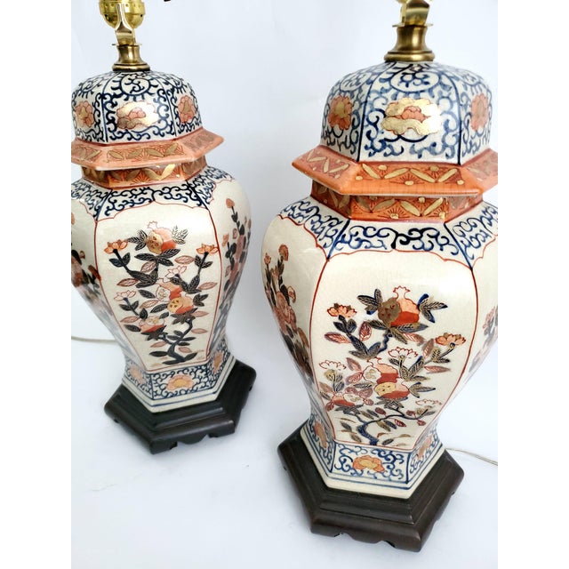 Imari Ginger Jar Table Lamps Restored For Sale - Image 11 of 12