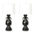 Pair of Mid-Century Iron Dragon Amphora Chinoiserie Table Lamps W/ Ring Details For Sale
