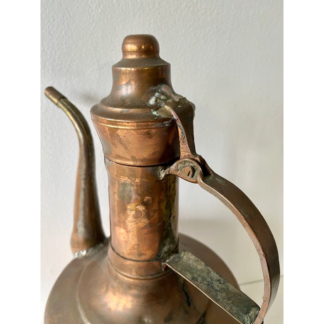 19th Century Large Solid Copper Ewer/Jug With Hinged Lid For Sale - Image 4 of 9