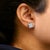 Early 21st Century 14K White Gold 2.00 Cttw Invisible Set Princess-Cut Lab Grown Diamond Wavy Quad Stud Earrings For Sale - Image 5 of 6