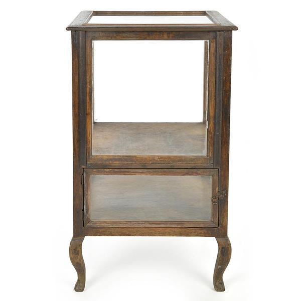 Display Case on Wooden and Glass Legs For Sale - Image 6 of 6