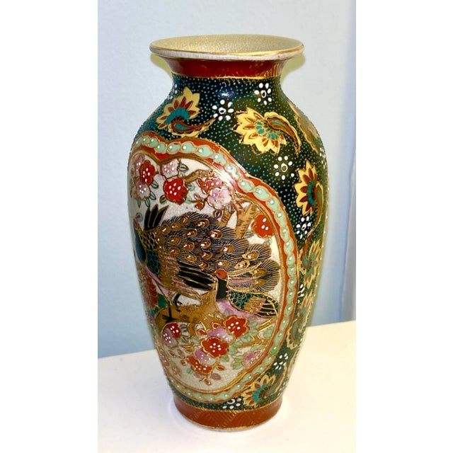 Vintage Asian Moriage Style Vase For Sale - Image 4 of 6