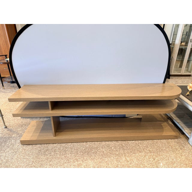 Almond Bernhardt Mid Century Style Modulum Light Wood Media Console Table For Sale - Image 8 of 11