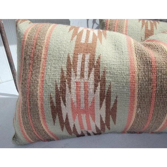 Early 20th Century Pair of Hand Woven Bolster Pillows For Sale - Image 4 of 6