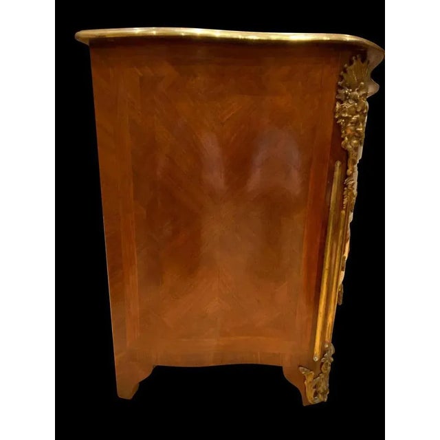 19th Century French Louis XV Kingwood, Tulipwood and Ormolu Chest of Drawers For Sale - Image 13 of 16
