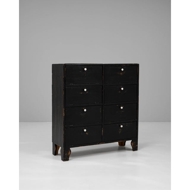 Mid 20th Century French Black Patinated Wooden Chest Of Drawers For Sale In Greensboro - Image 6 of 18