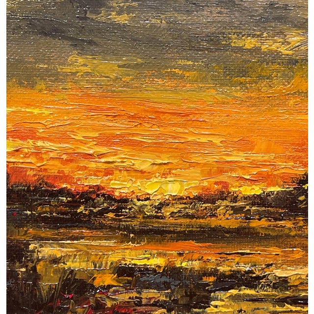 Early 21st Century Marsh Lands by Sparky LeBold | Oil on Panel Landscape of marshlands at sunset For Sale - Image 5 of 5