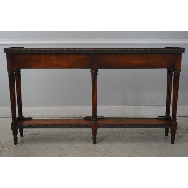 Theodore Alexander 4 Drawer Burl Walnut Sofa Console Table For Sale - Image 17 of 18