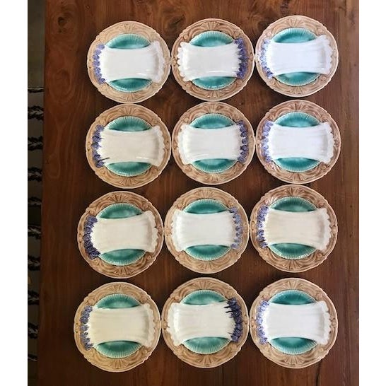 French faience majolica asparagus plate from Orchies made in the 1920's. The French earthenware manufacturer d'Orchies was...